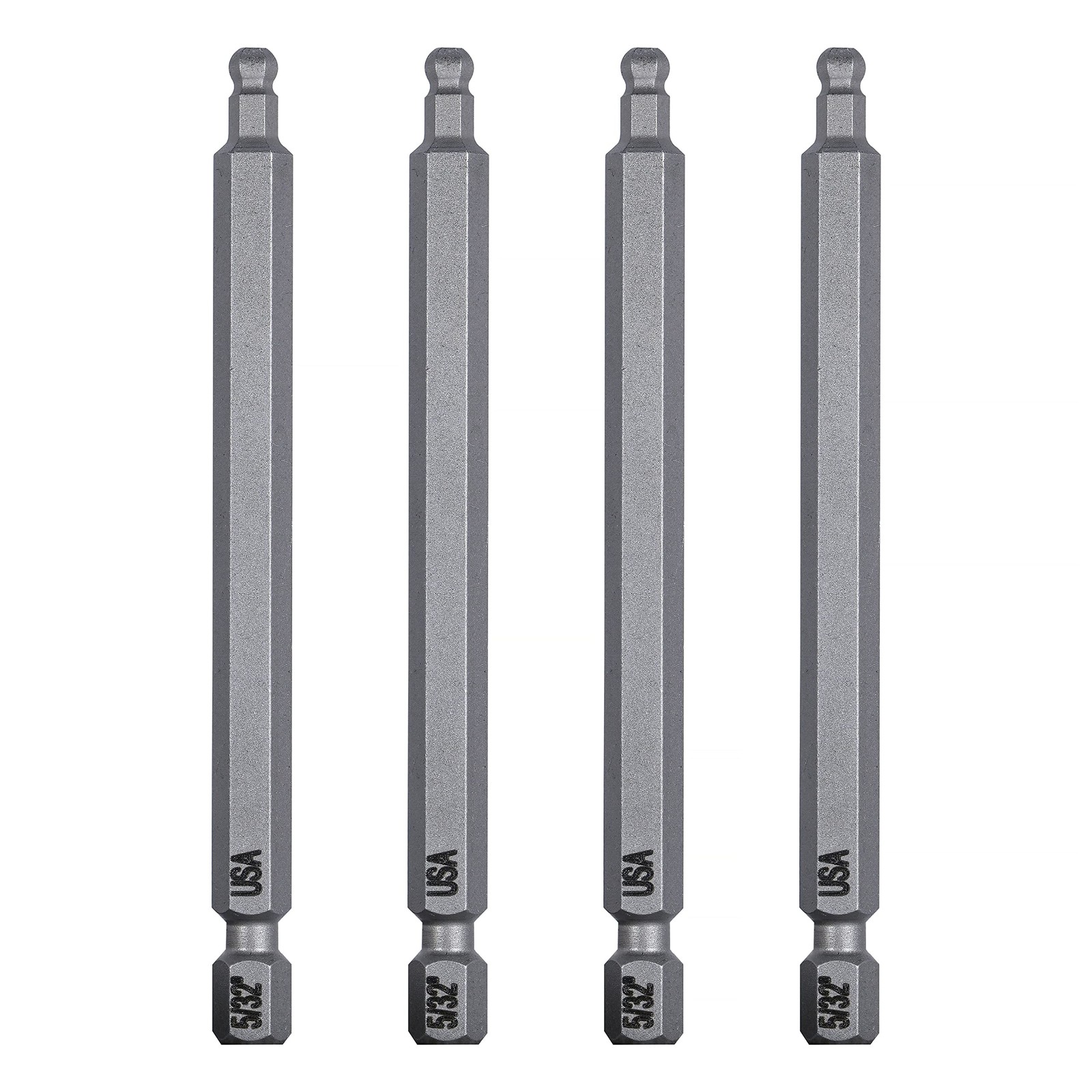 5/32" x 3.5" SAE Hex Power Bit, 4 Pack