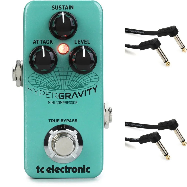 TC Electronic HyperGravity Mini Compressor Pedal with Patch Cables