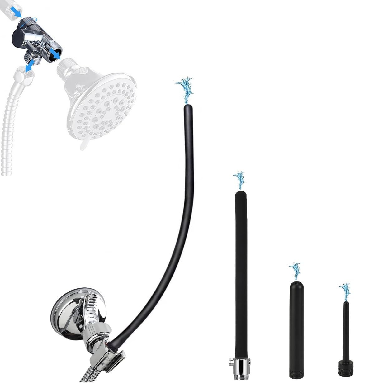Shower Enema System with 79 Inch Hose, 3-Way Diverter, Shower Douche for Men an