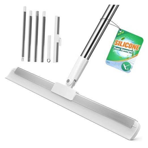 Silicone Squeegee for Floor, 180° Rotating Squeegee Broom, Floor Squeegee with
