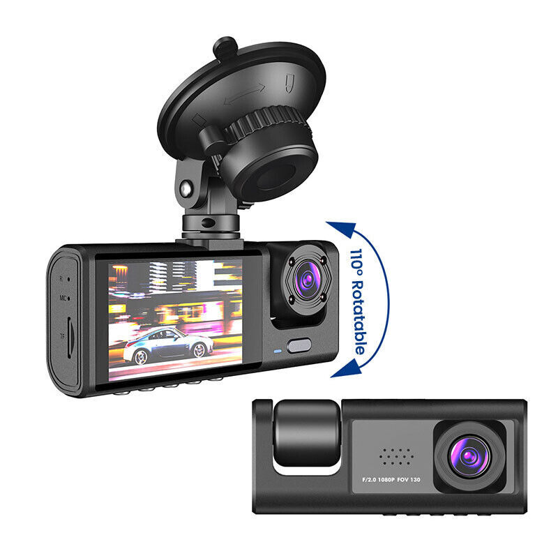 3 lenses Camara De Seguridad Dash Cam Para Auto Carro Delantero/Trasero/Interior