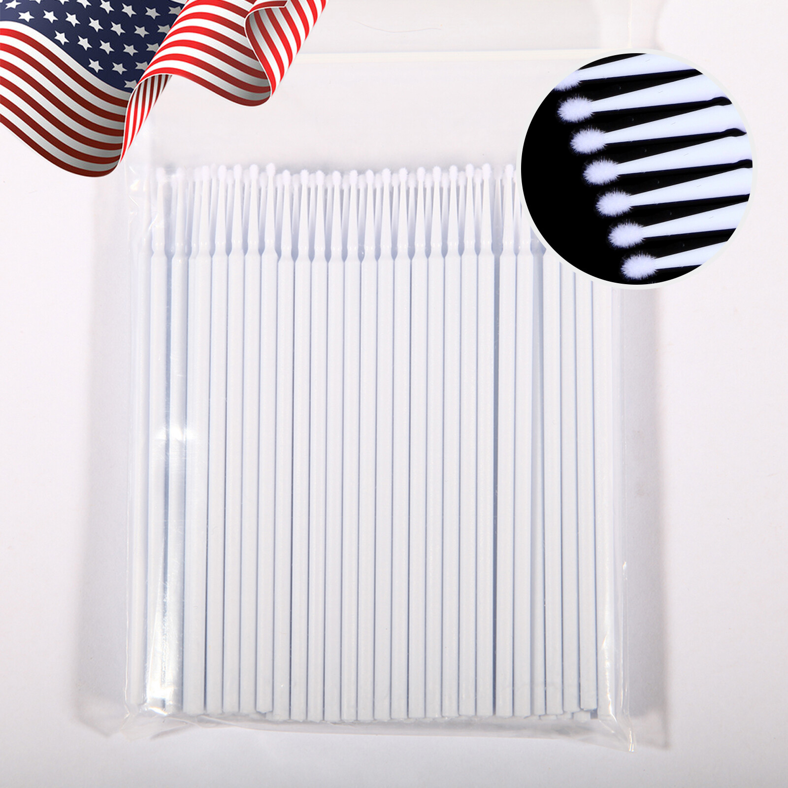 Micro Applicator Brush Disposable Makeup Eyelash Brushes White 1.5mm  Dental