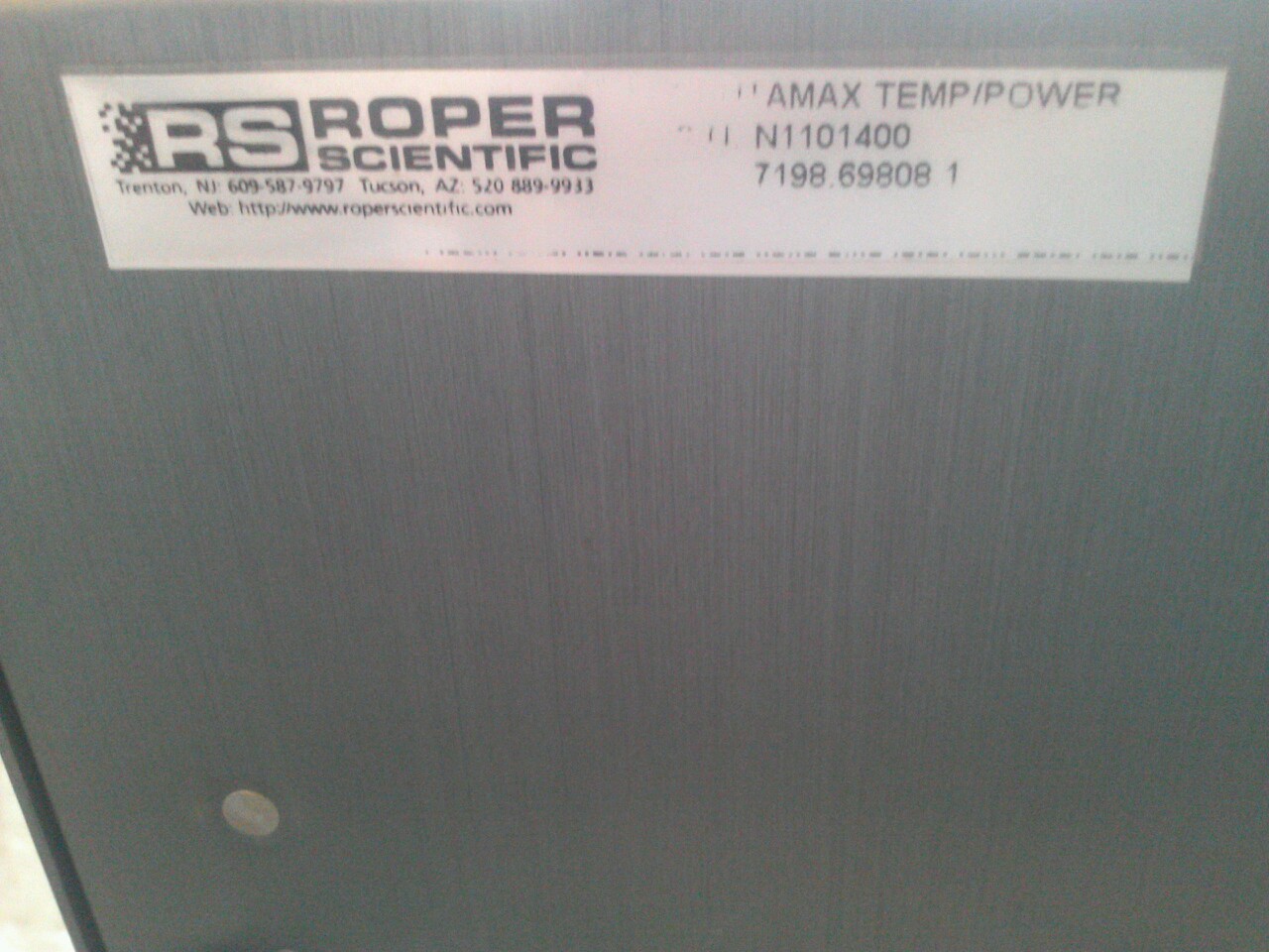 Roper Scientific Pentamax Temperature Control Temp