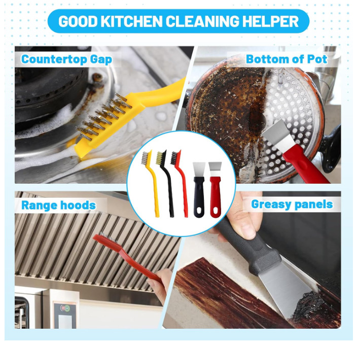 16 Pcs Crevice Cleaning Brush Set, Hard Bristle Scrub Brushes Tools