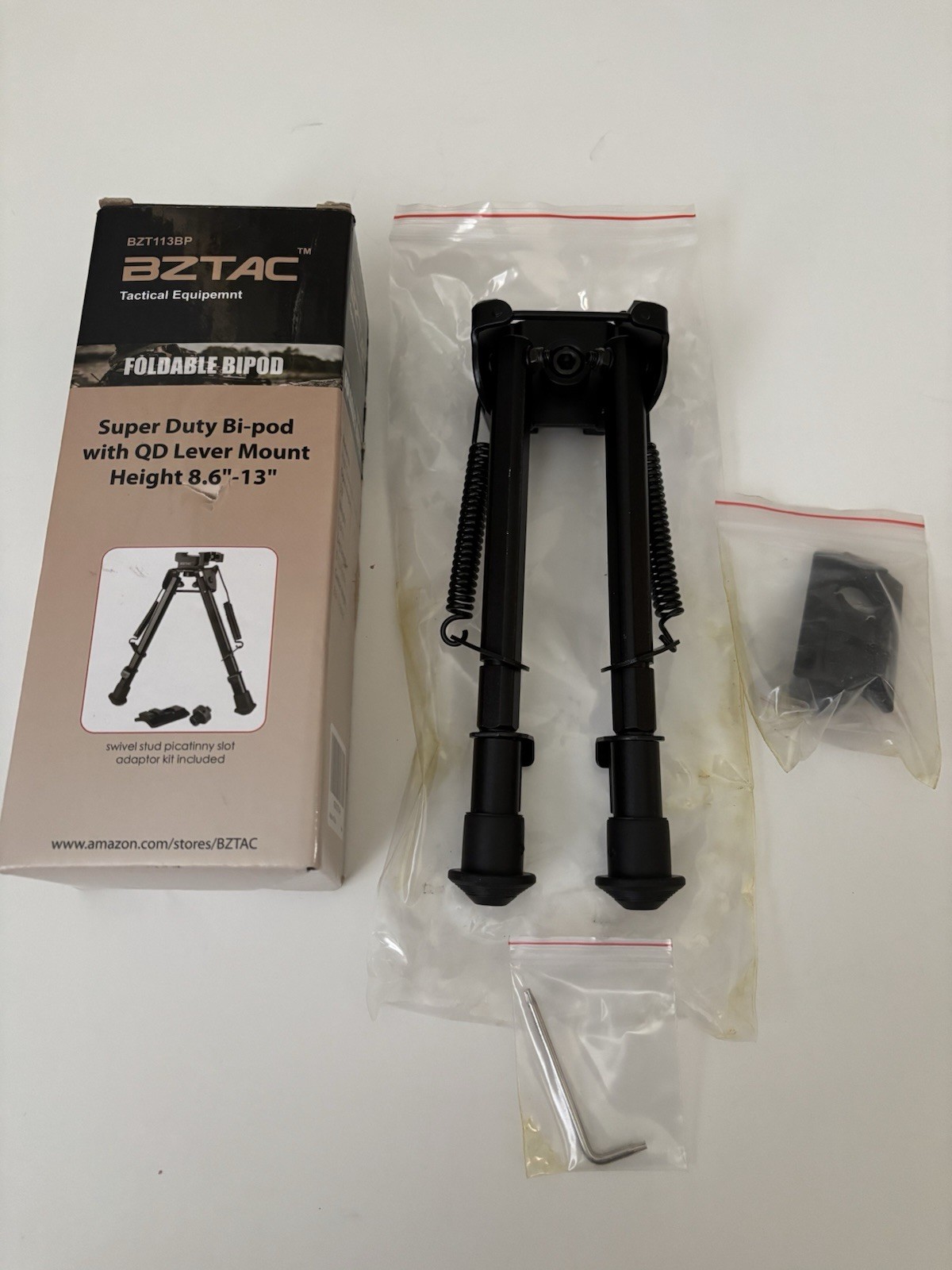 BZTAC Tactical Rifle Bipod 8.6-13'' Inches BZT113BP Picatinny Bipod Super Duty
