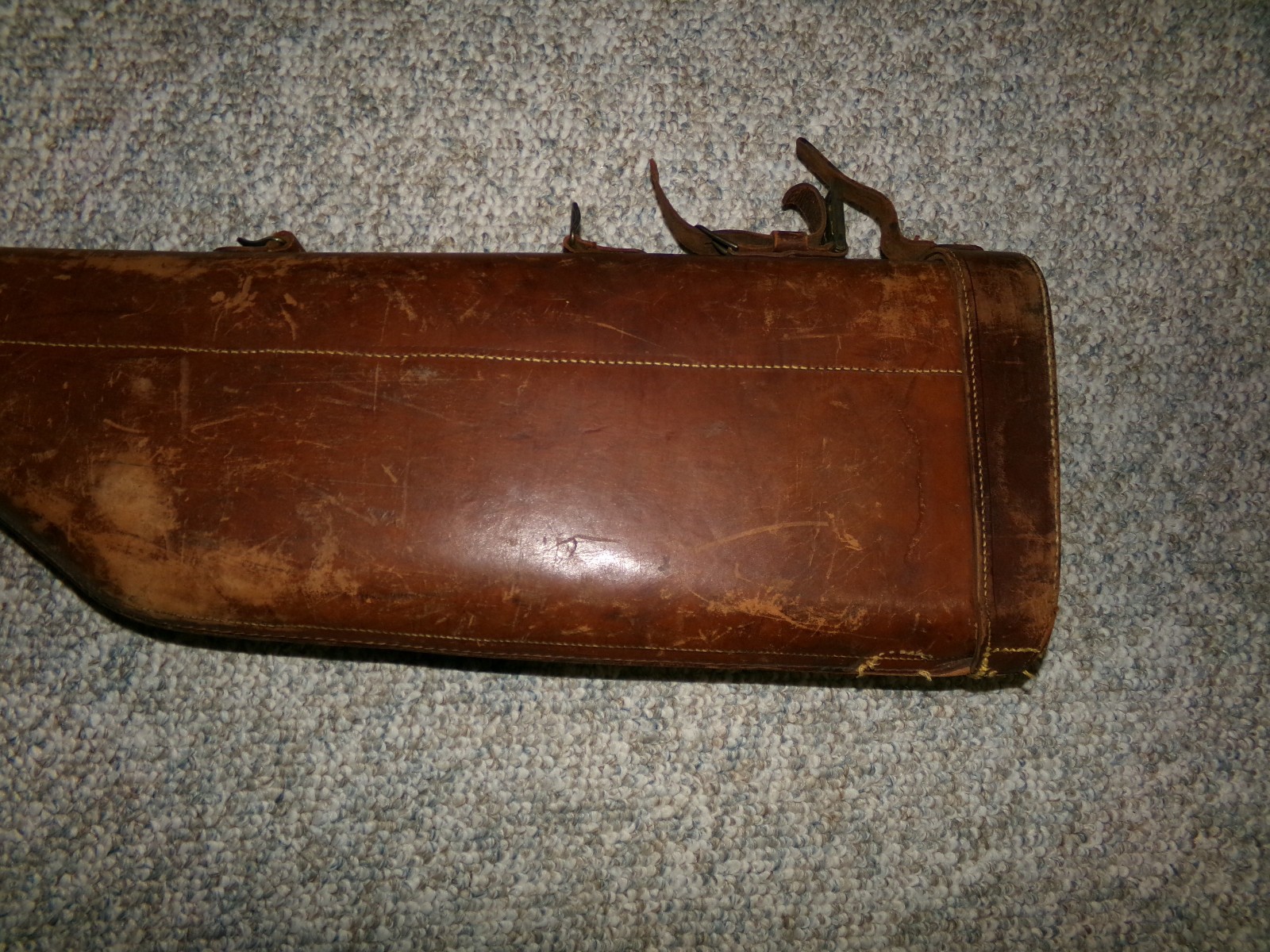 Antique Leather Rifle Gun Hard Case