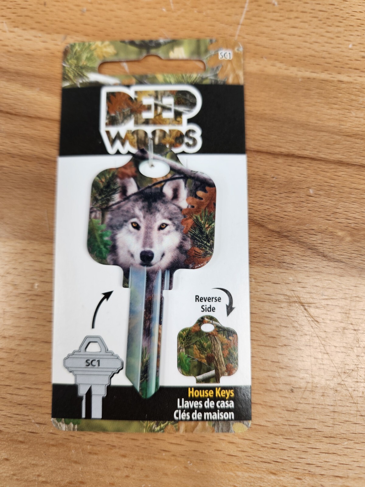 GRAY WOLF CAMOUFLAGE PRINTED SCHLAGE SC1 KEYBLANK - READ DETAILS BELOW