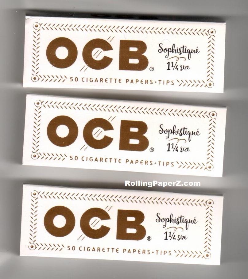 3 Packs OCB Sophistique 1 1/4 Ultra Thin Rolling Papers 50 Leaves+TIPS each pack