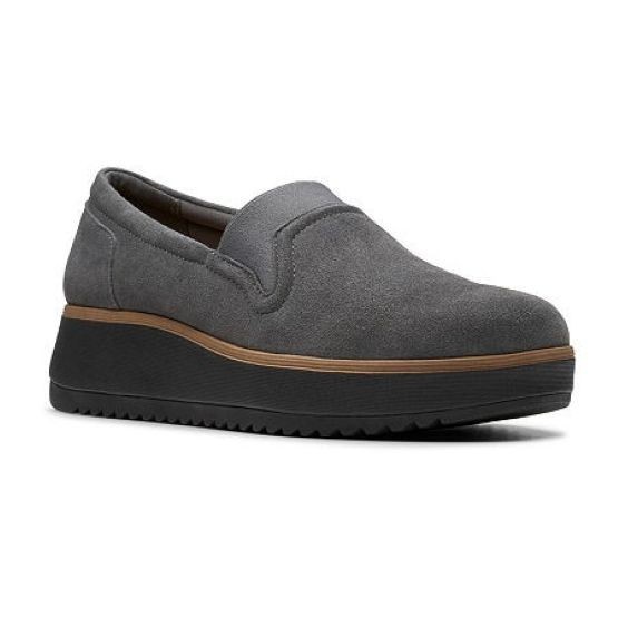 Clarks  Zylah Sky  Shoes Women's  Size 6  Suede Slip On  Platform Wedge