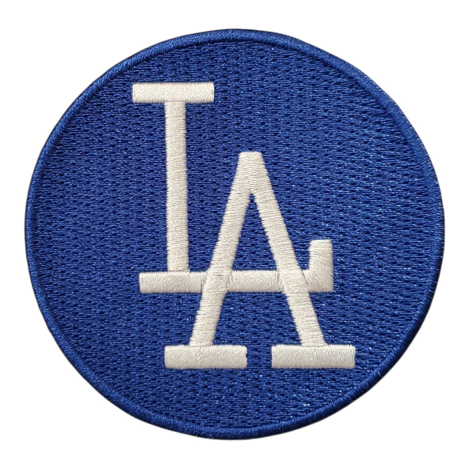 LA Dodgers Blue White Round MLB Patch. Embroidered. Iron On. 3"
