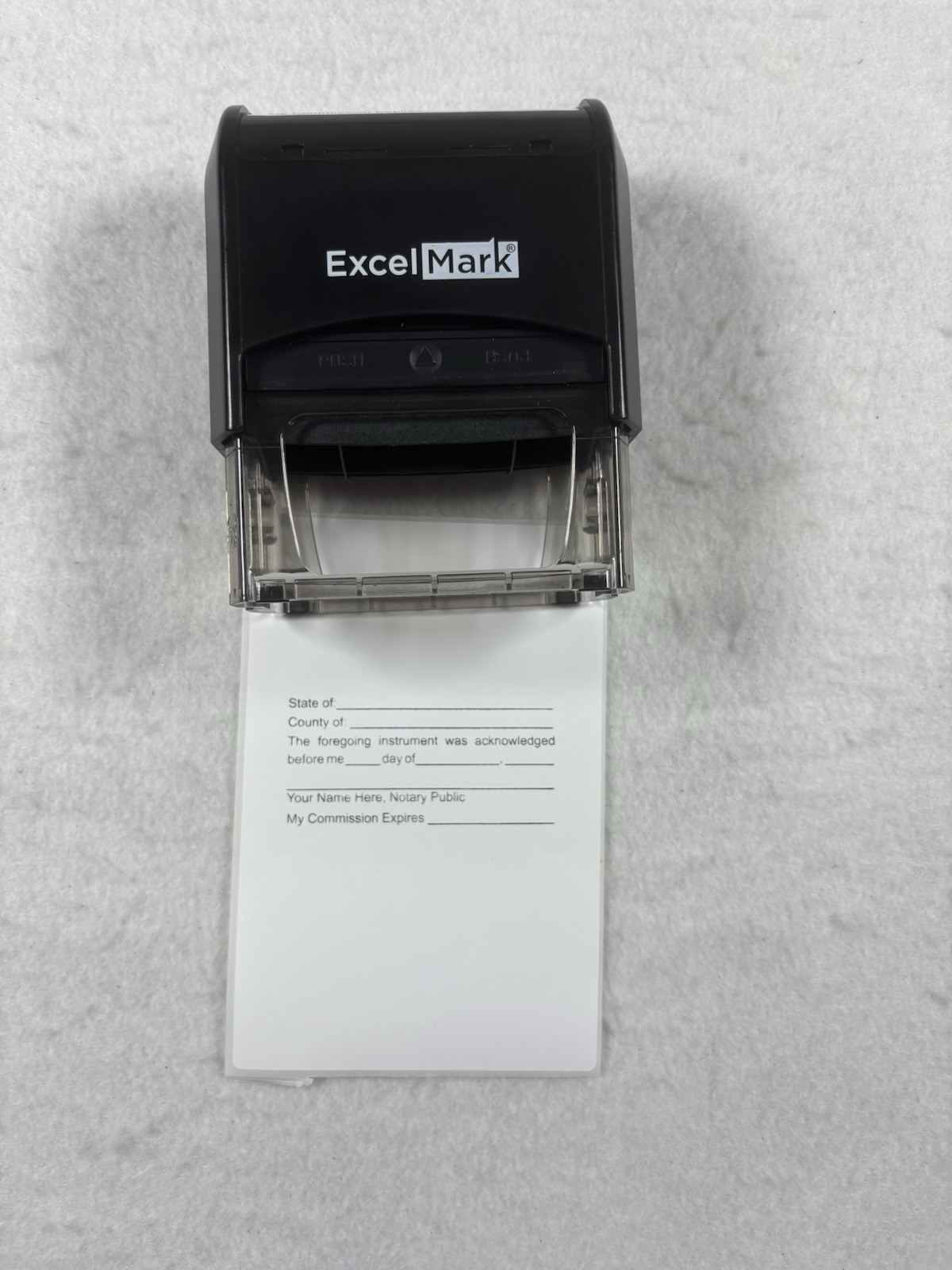 ExcelMark Self-Inking Notary Public Stamp Preowned Black Office Stamp