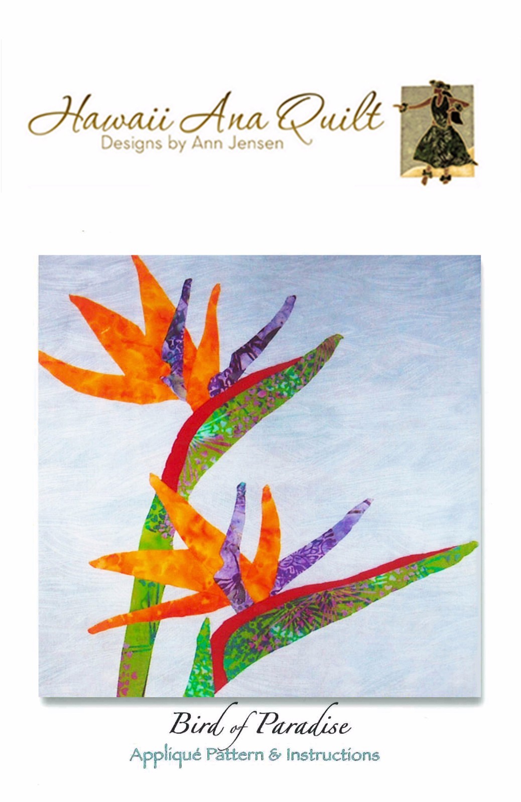Tropical Hawaiian 16 Quilt Patterns Set~Raw Edge or Needle Turn Applique Pattern