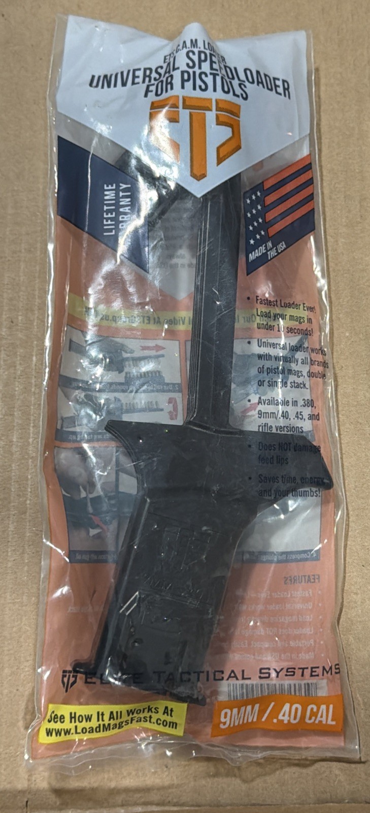 ETS Elite Tactical Systems Universal Speedloader Loader 9MM/.40 Caliber NEW