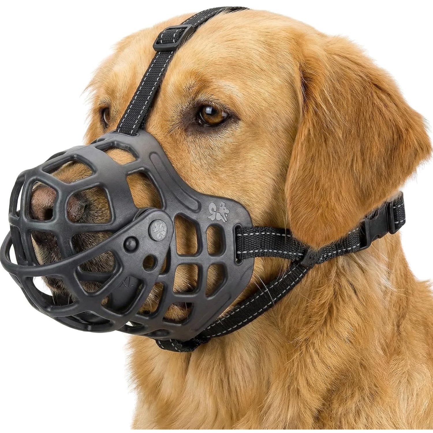 Silicone Dog Muzzle Adjustable XL Black Easy Clean