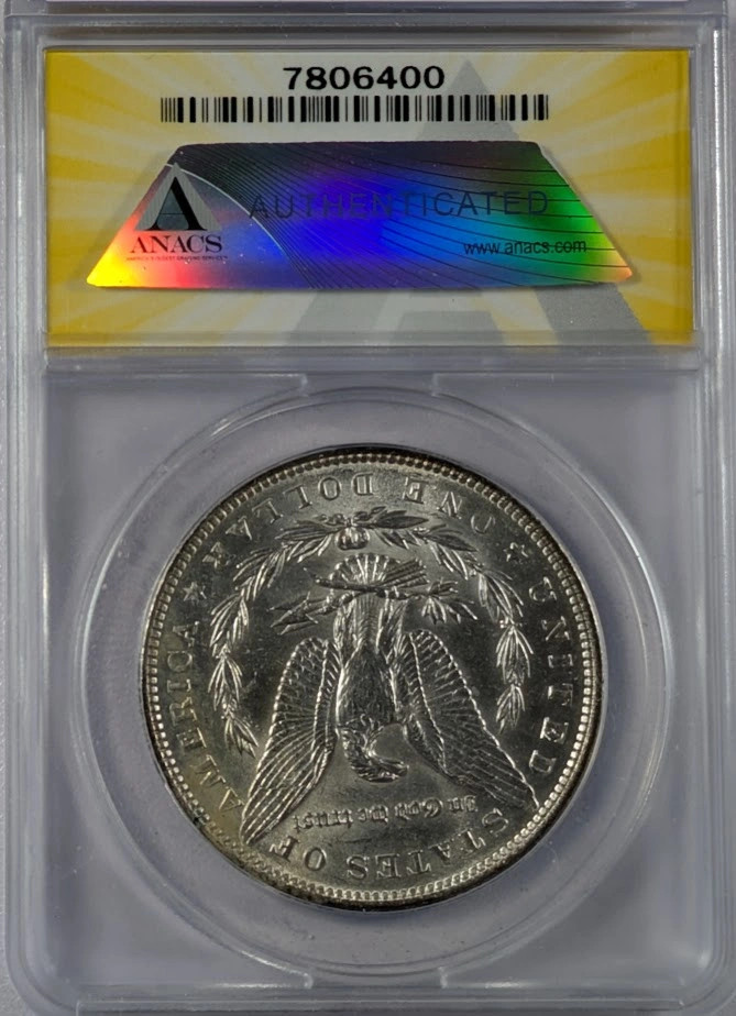 1890 Morgan Silver Dollar ANACS MS-63
