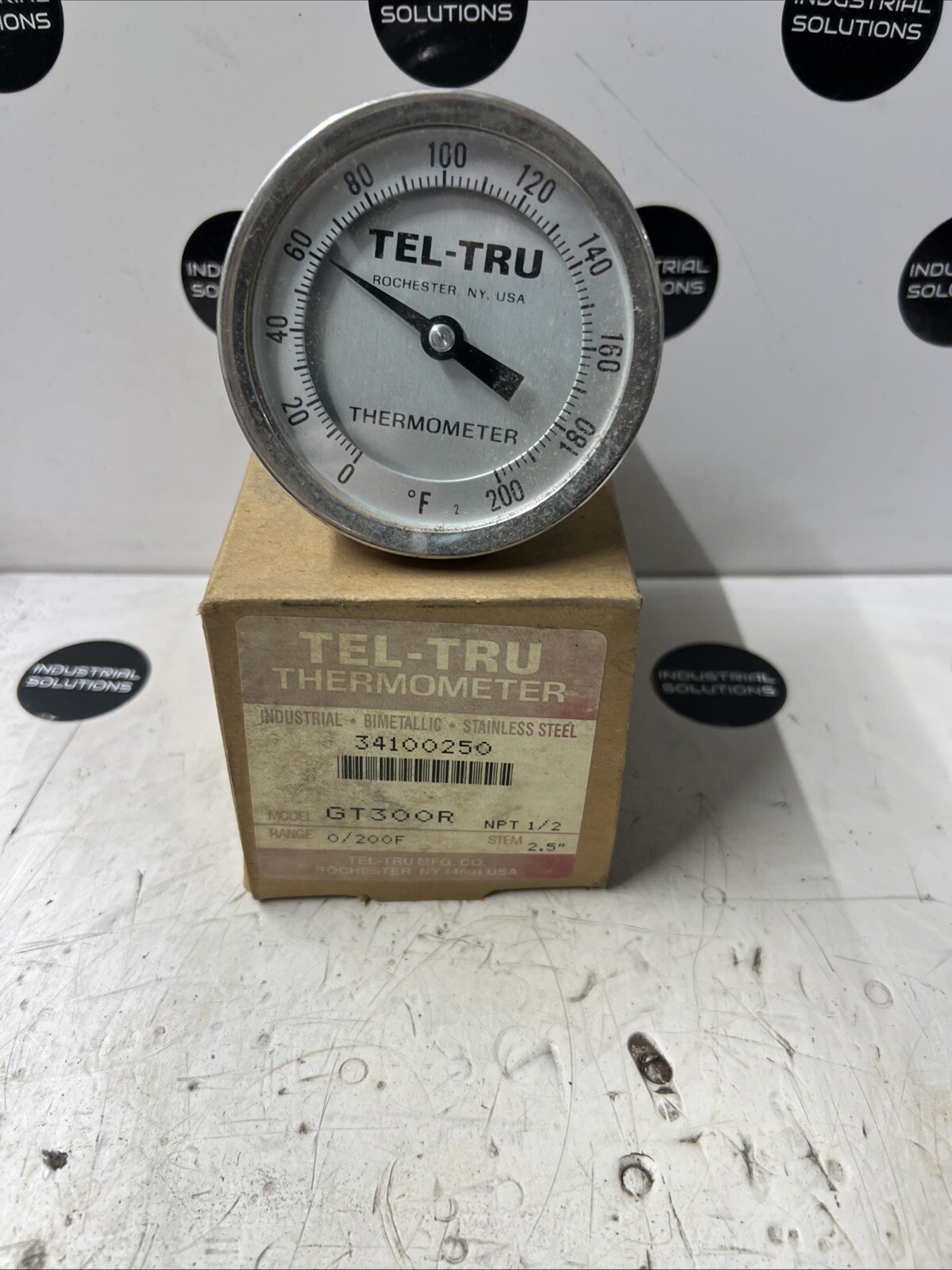 TEL-TRU GT300R BACK CONNECT THERMOMETER 1/2IN NPT 2.5IN STEM 0-200F NEW