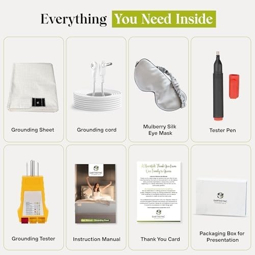 King Size Bare Earth Grounding Sheets with Silver Fiber & Accessories - Grey