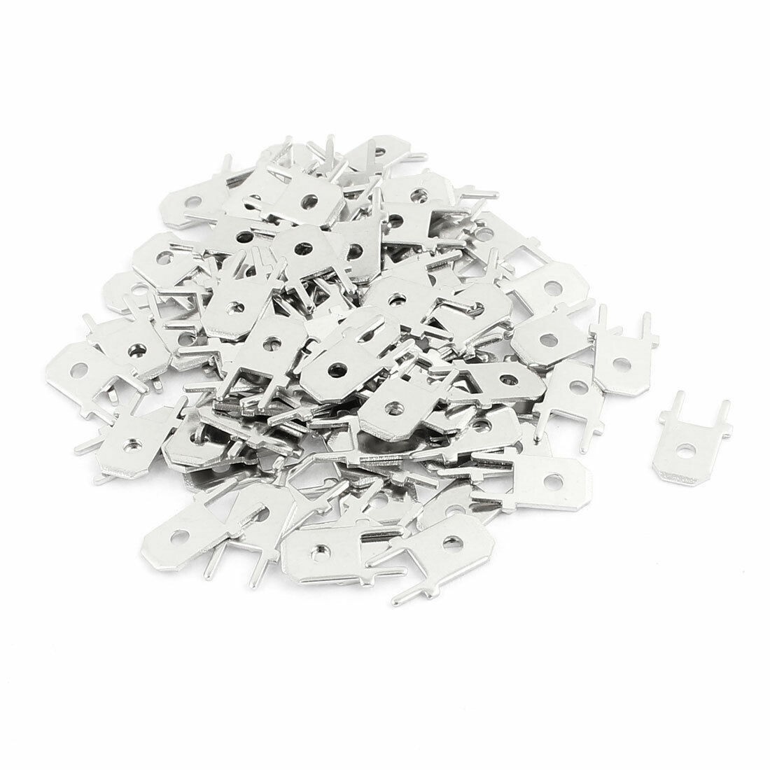 100pcs 1/4" Dia Male Insulated Crimp Spade PCB Male Terminal Fastening Connector Y