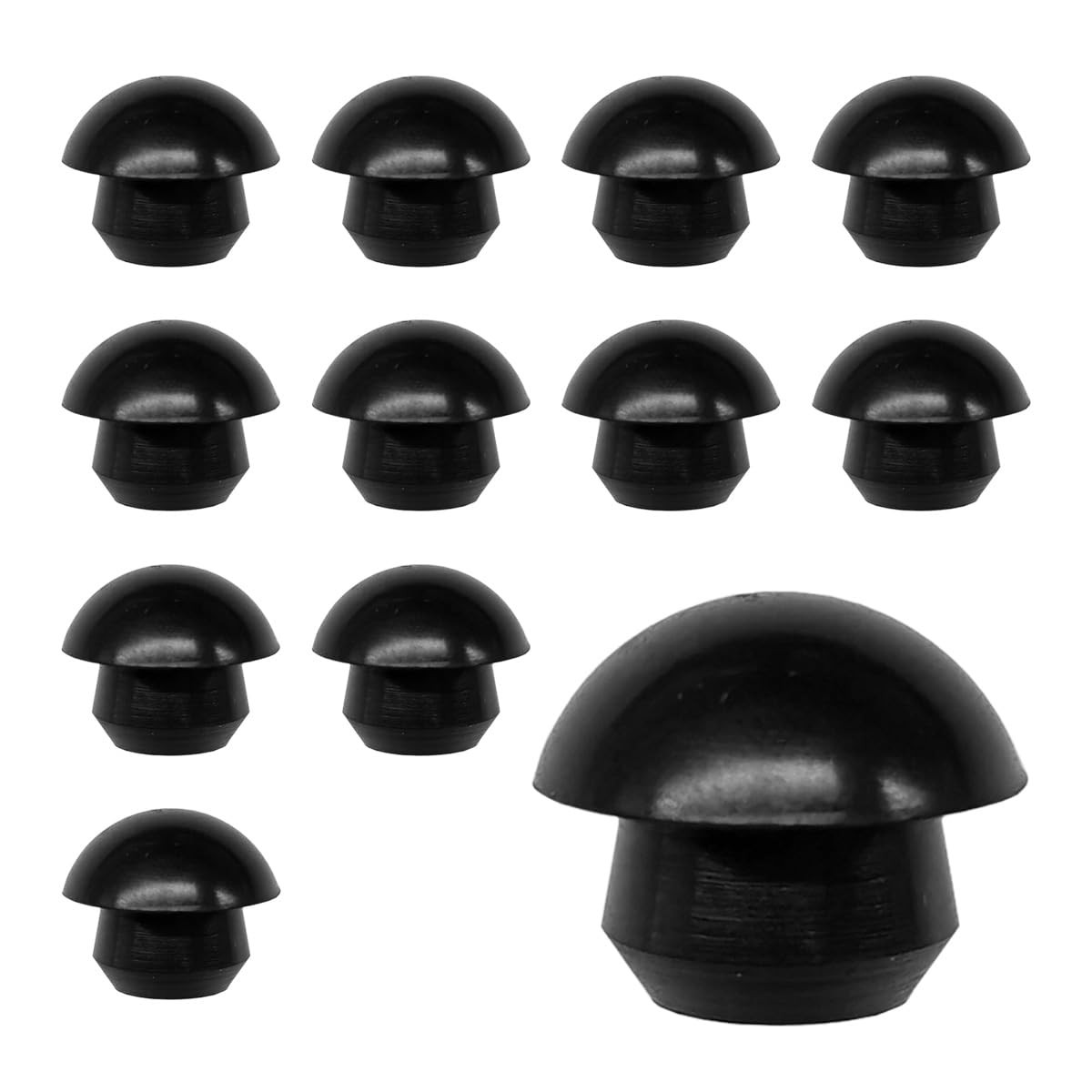 12PCS Bottle Jack Floor Oil Filler Plug, 8mm Rubber 12PCS, Black