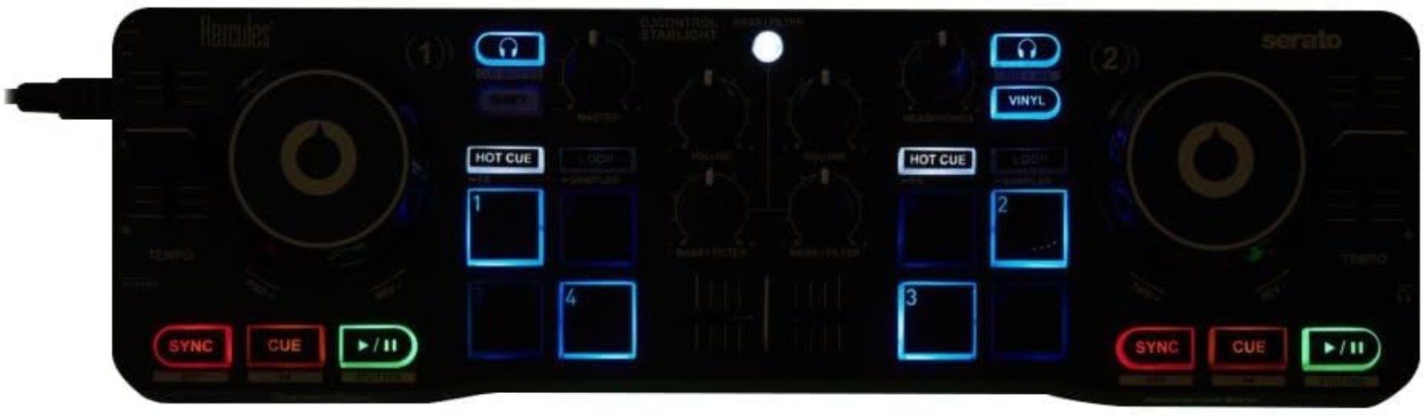 Portable DJ Controller with Serato DJ Lite Software