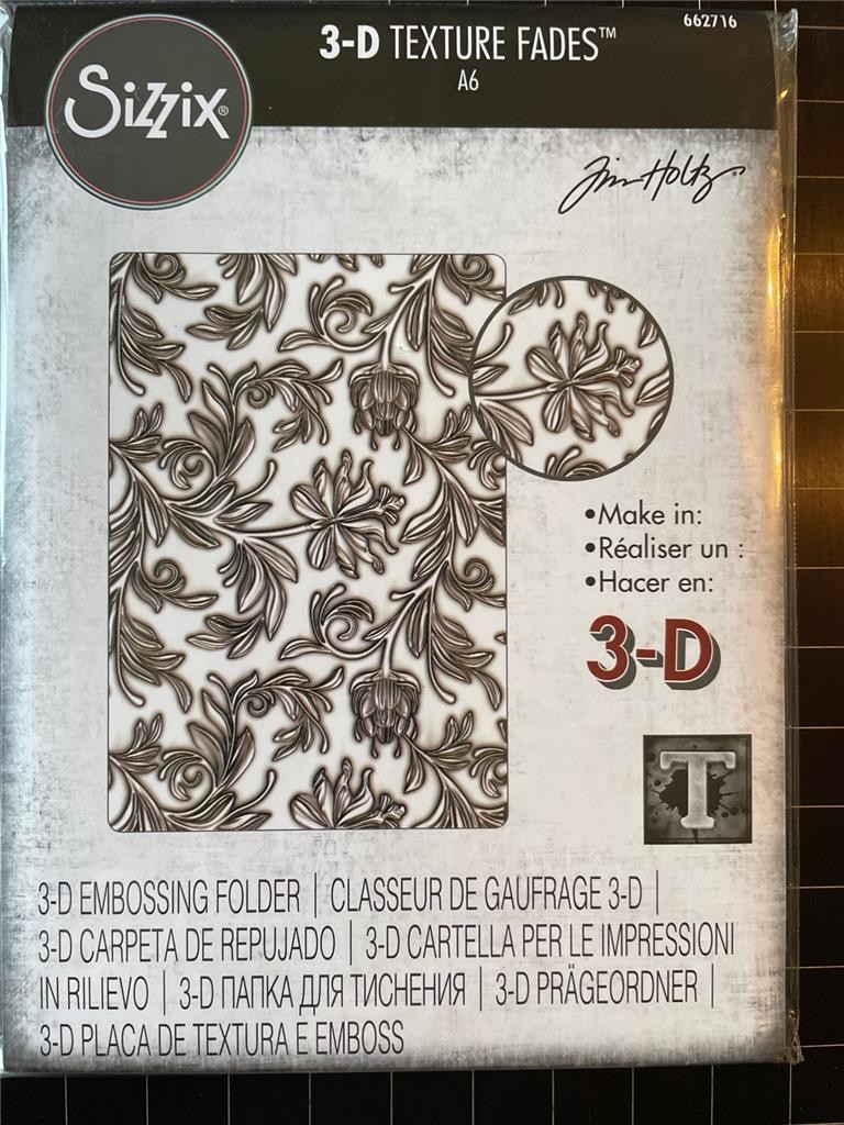 New Sizzix 3D Texture Fades Embossing Folder BOTANICAL Tim Holtz