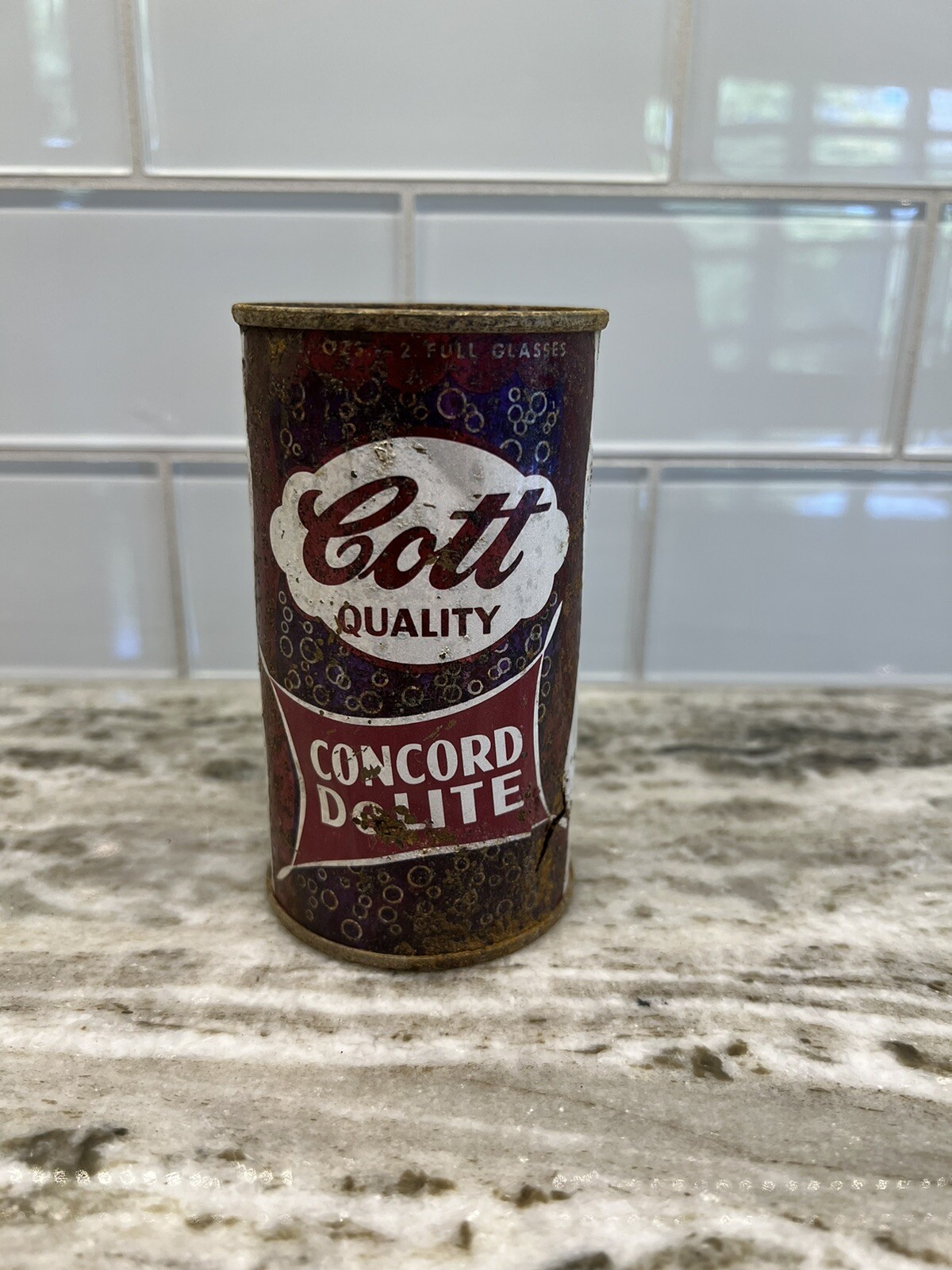 Vintage Cott Concord Delite Soda Pop Can Steel Flat Top 12 Oz