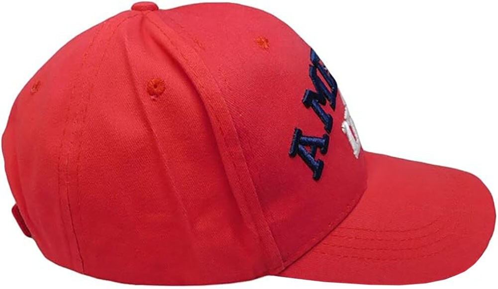America 1776 Red Cotton Embroidered Baseball Cap Hat