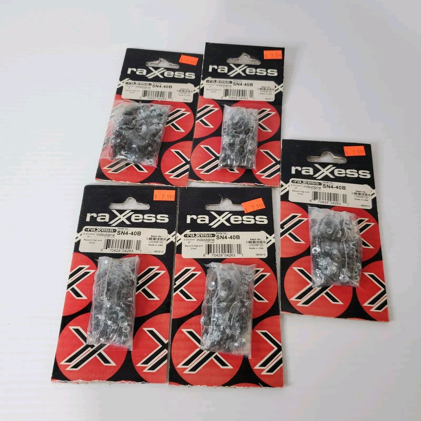Raxxess Lot Set Of 5 Packs Screws Bolts Nuts Audio Parts SN4-40B New