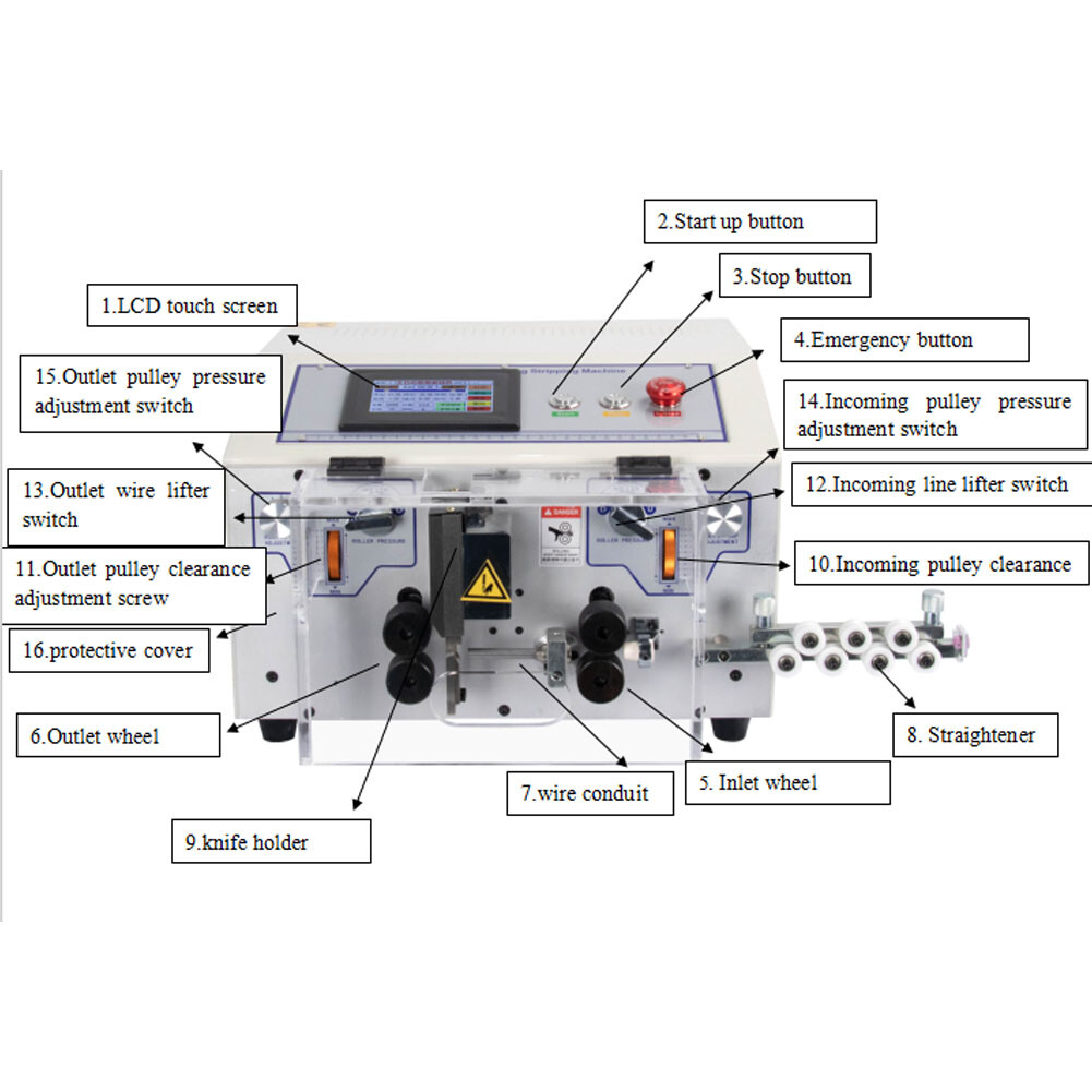 0.1～6mm² Peeling Striping Cutting Machine Computer Auto Wire Stripping Machine