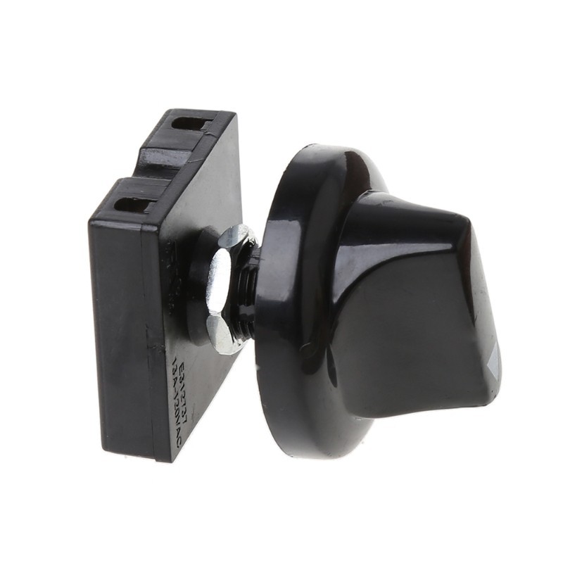 Black Fan Rotary Switch 4 Position 3 Speed Selector Switch Governor with Button&