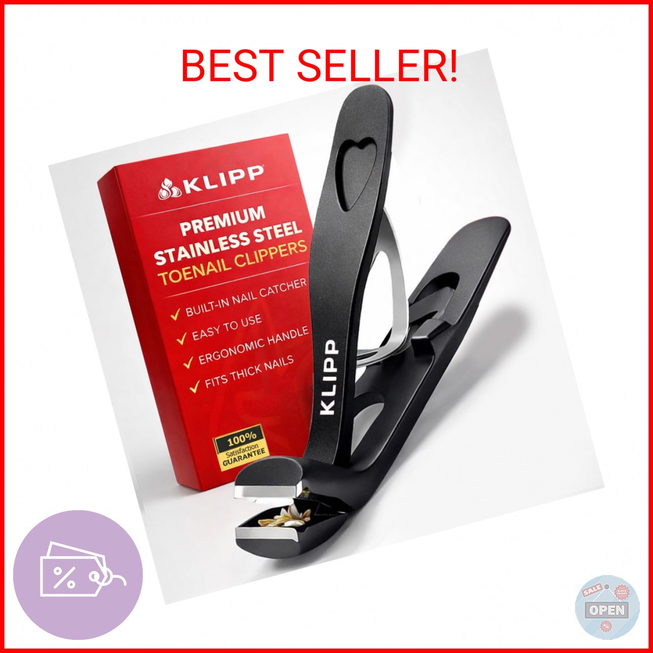 Toenail Clippers for Thick Toenails – KLIPP 15 mm Wide Jaw Thick Fingernail and