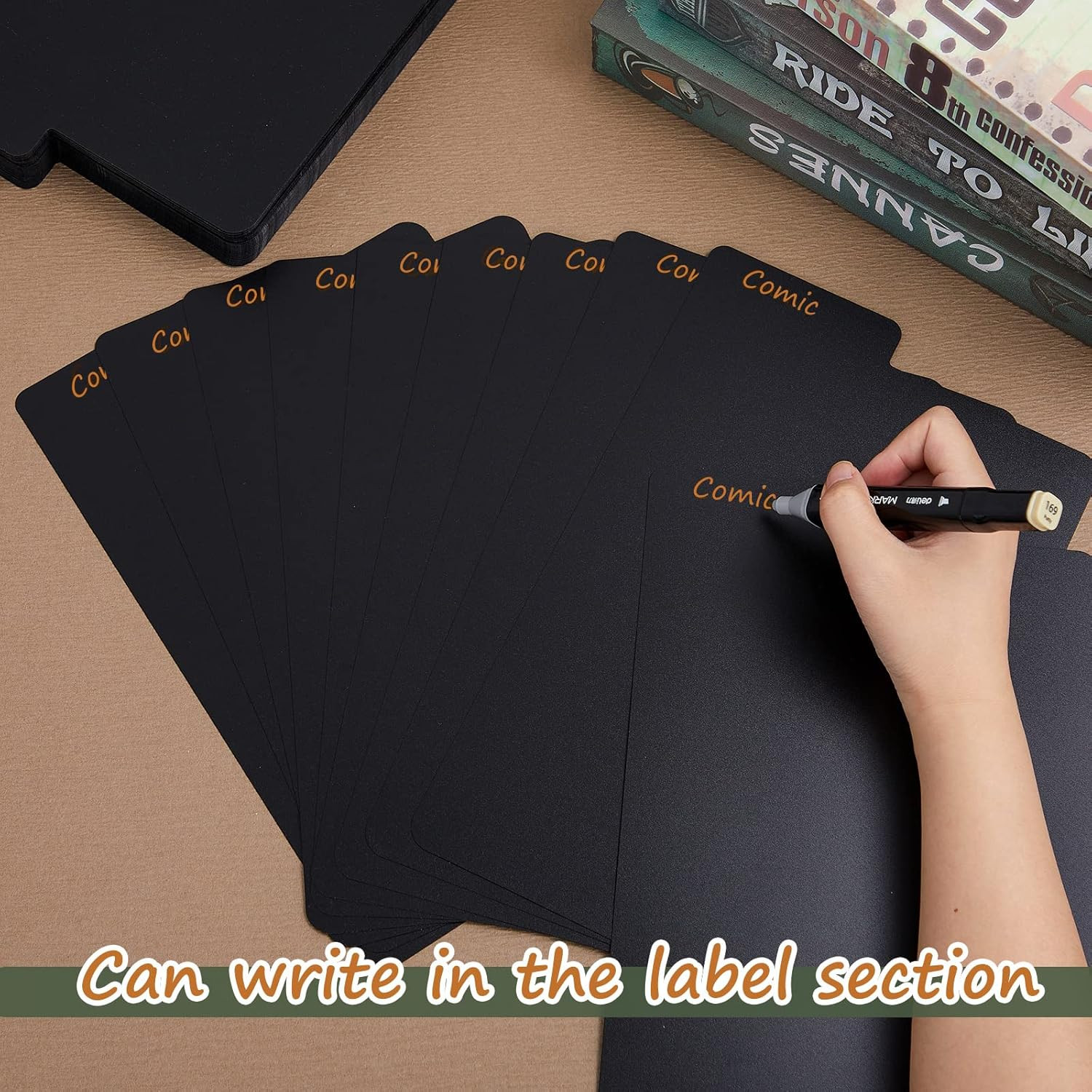 Comic Book Divider Boards 30 Sheets Black