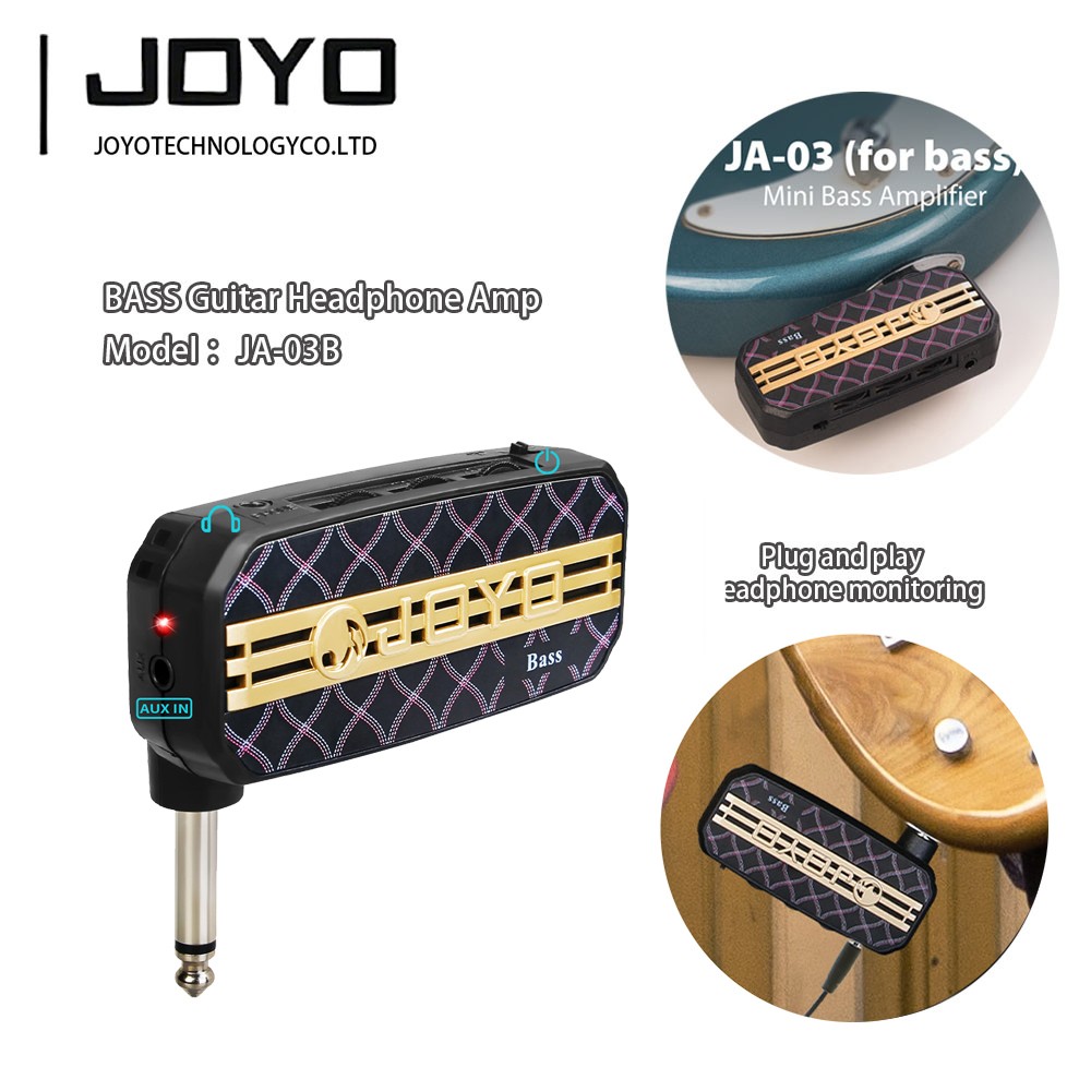 JOYO Bass Guitar Headphone Amp Bassist Pocket Mini Practice Amplifier Aux in