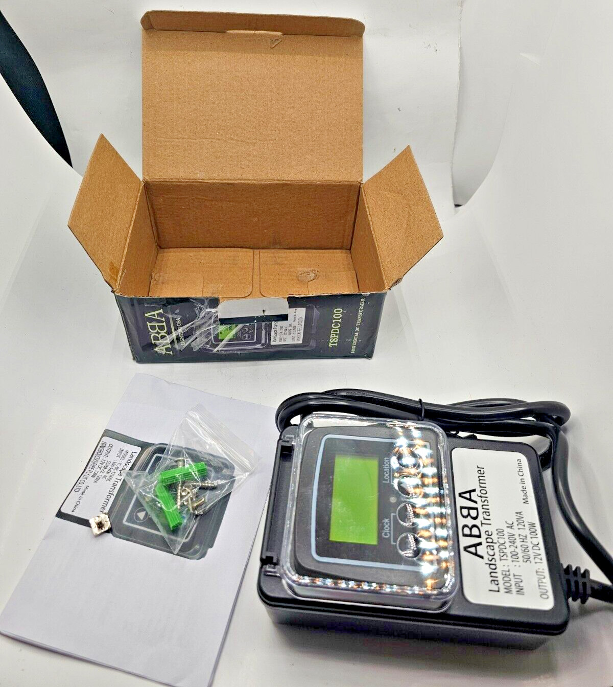 ABBA TSPDC100 DC 100W Digital 12V Low Voltage Transformer with Photocell & Timer