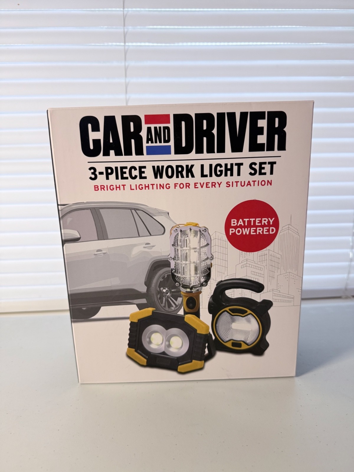 Car And Driver 3-Piece Work LED Light Set Battery Powered * New in Box *