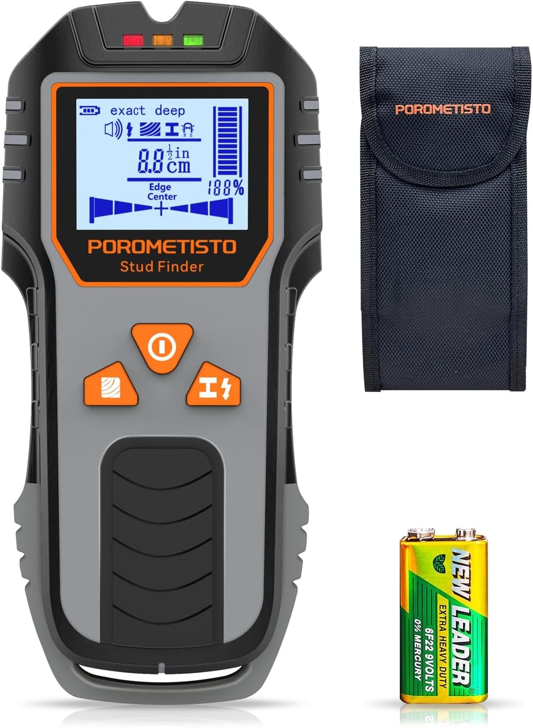 6-in-1 Stud Finder Wall Scanner, POROMETISTO DSF01 Wall Stud Finder with Electri