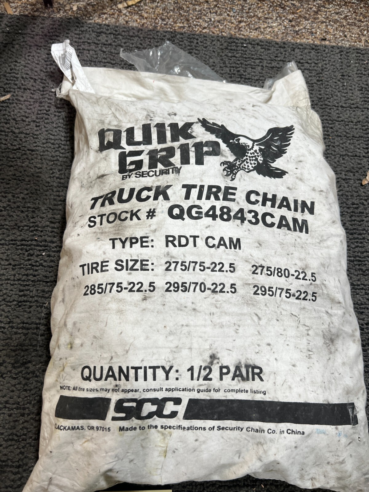 Security Chain QG4843CAM Quik Grip Type RDT CAM Light Truck Dual Chain 1/2 Pair