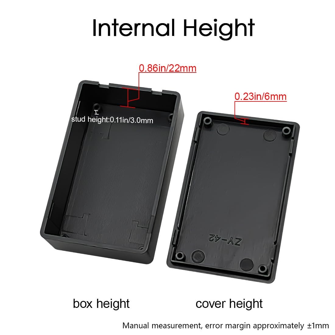 5 Pack Plastic Project Boxes Electronic Junction Case 3.1x2x1 Inch Black