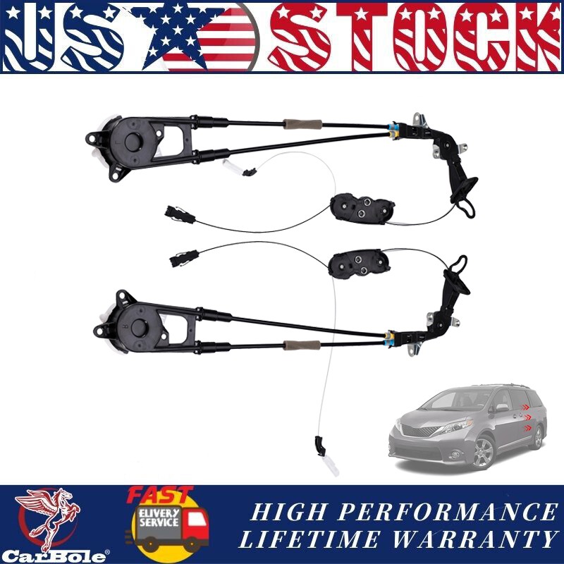 Pair Sliding Door Cable Set for 2011-20 Toyota Sienna 3.5L Rear Left+Right Side