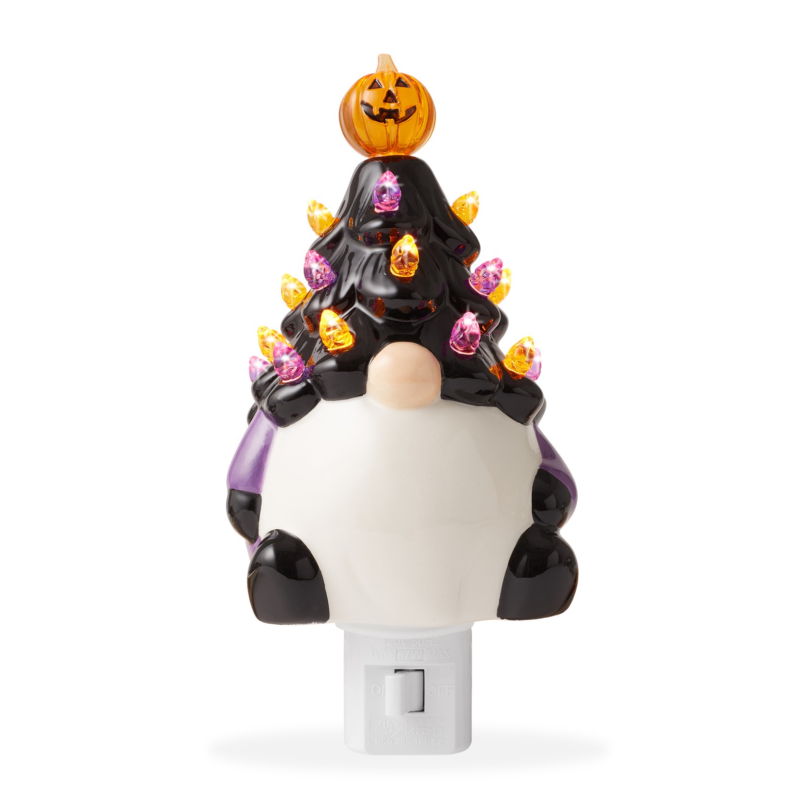 Ceramic Black Halloween Gnome Plug-in Decorative Night Light