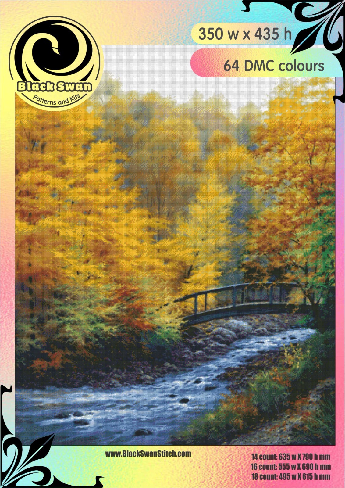 Autumn Stream 151 Chart Counted Cross Stitch Pattern Needlework