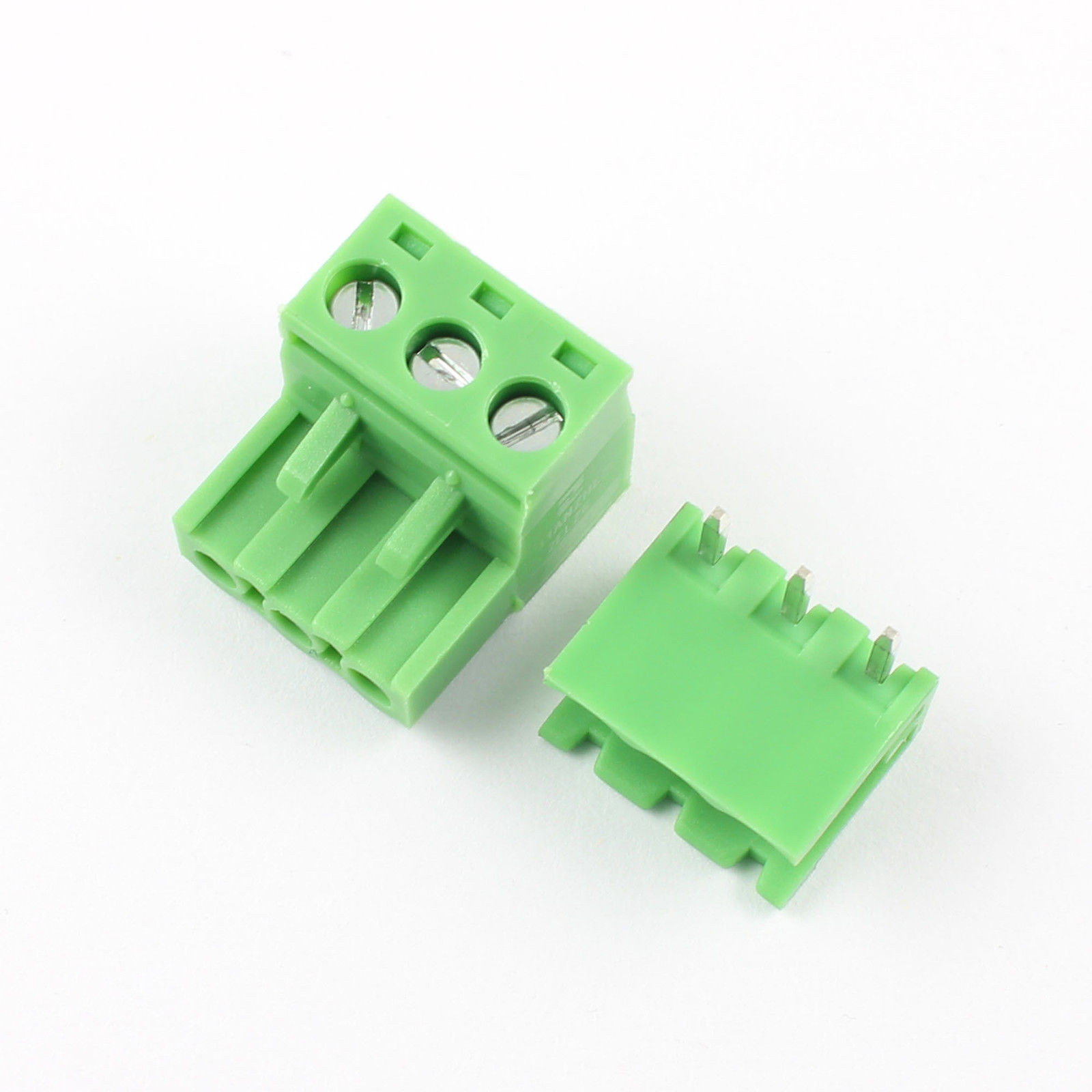 10Pcs 5.08mm 3 Pin Right Angle Screw Terminal Block Pluggable Plug Connector