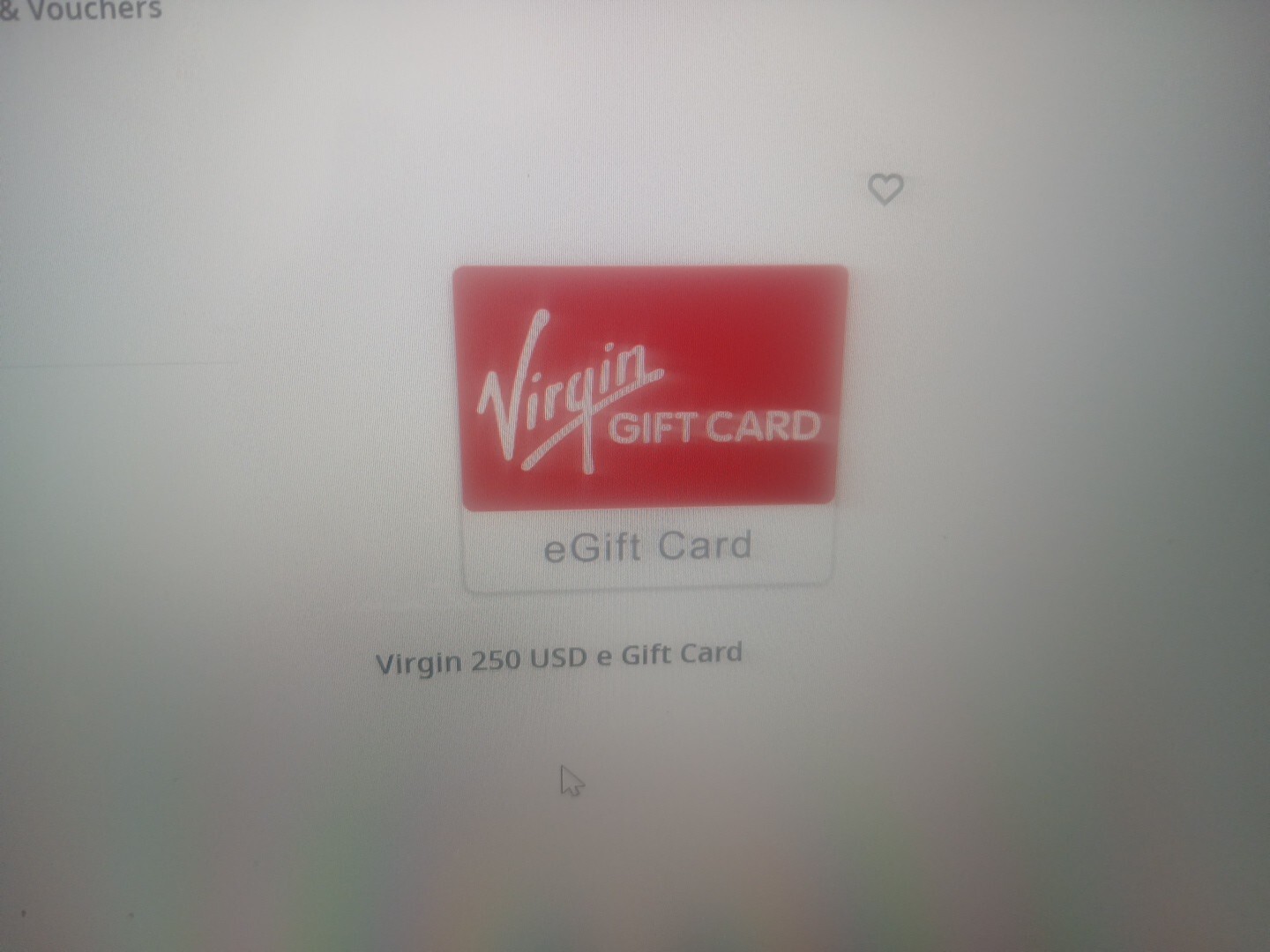 $250 Virgin  E-gift Card