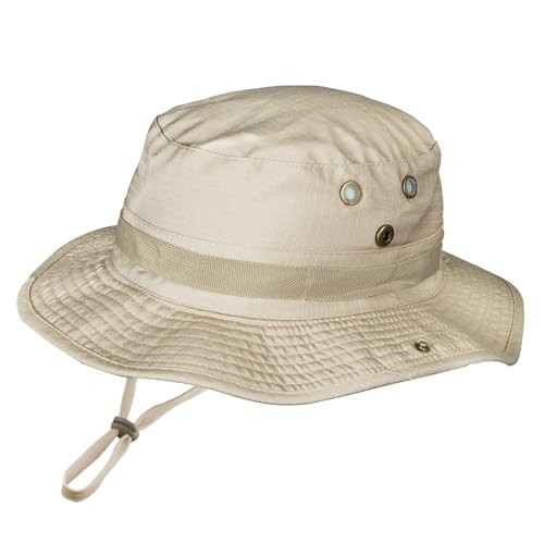 Camo Boonie Hat for Men Women, Military Tactical Wide Brim One Size A-all Khaki