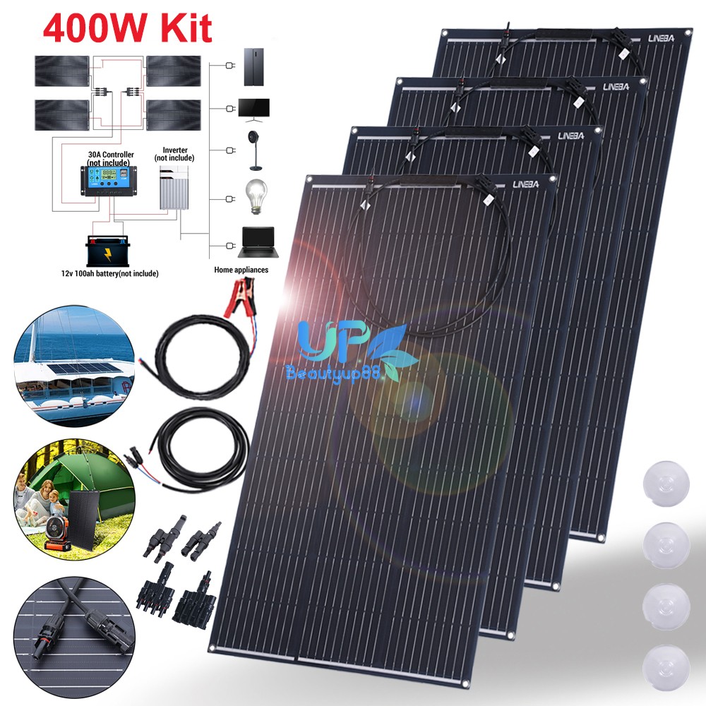 Complete Solar Panel Kit 5000W Power Inverter Set 12V Battery Charger Controller