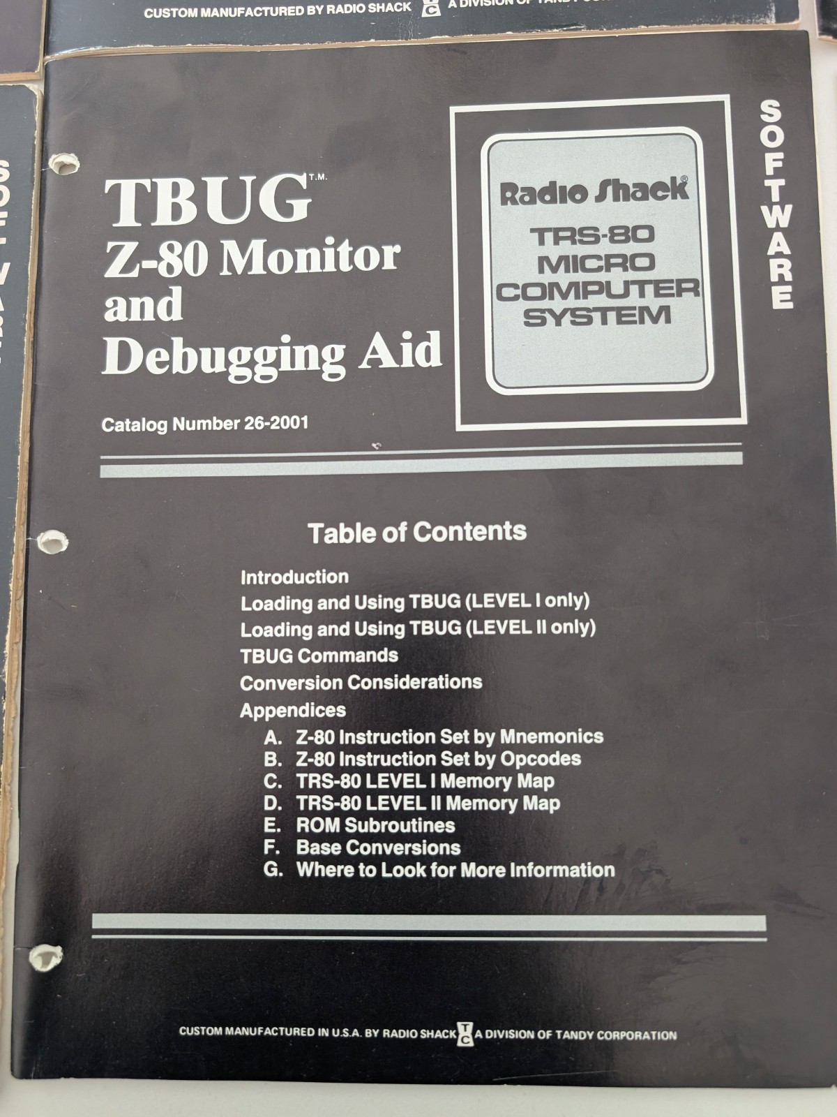 Radio Shack TRS-80 Manuals Lot TBUG Z-80 Monitor RS-232-C Expansion Interface