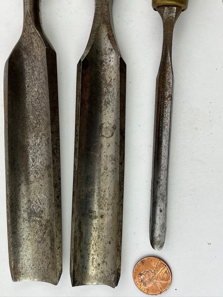 3 James Swan Socket Firmer Gouges with Handles 1 ", 7/8" & 1/4" Ready To Use
