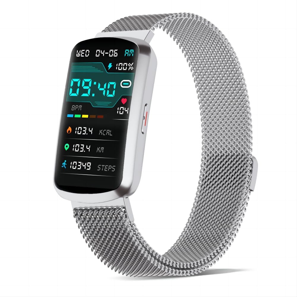 JYUAJOI Health Fitness Tracker, Smart Watch with 24/7 Heart Normal, Silver