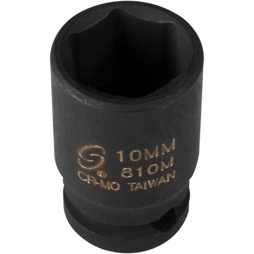 Sunex 810M 1/4" Drive 10mm Standard Impact Socket, 6-Point