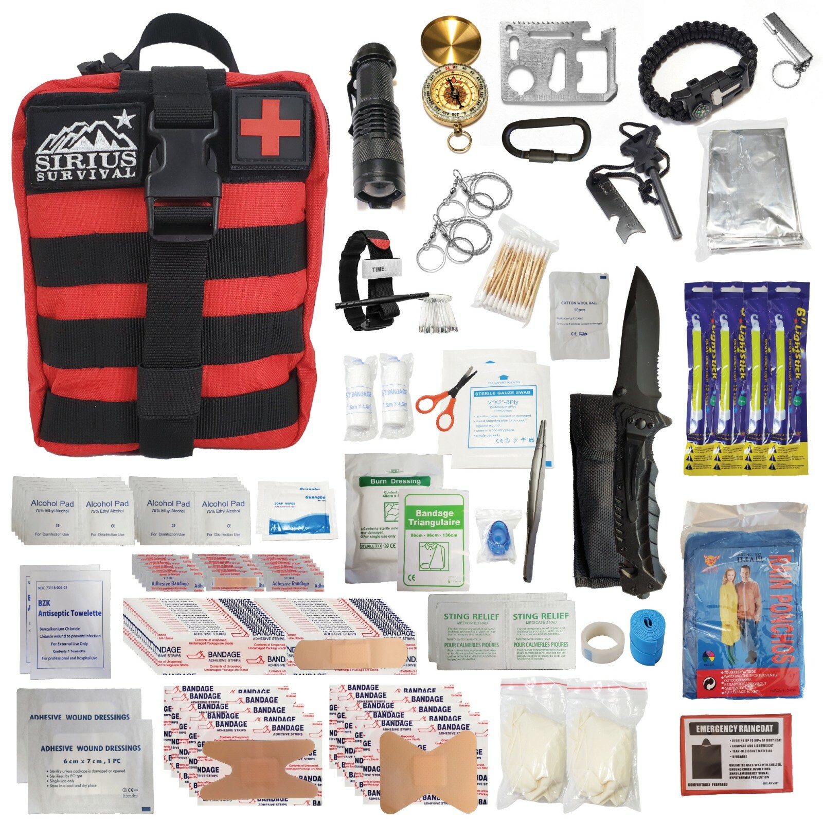 Premium 250 Piece Molle Survival & First Aid Kit